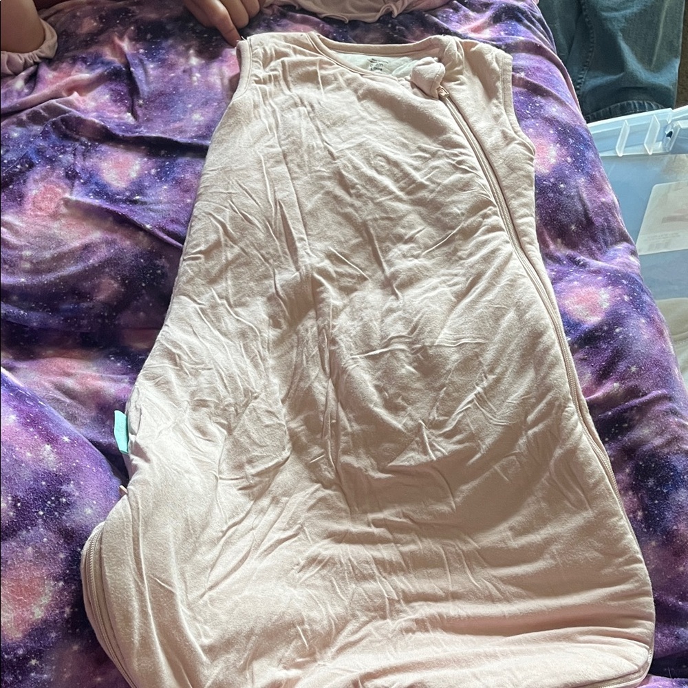 B48 Lt Pink PurComfy Bamboo Sleepsack— 0-3 months, 1.0 TOG